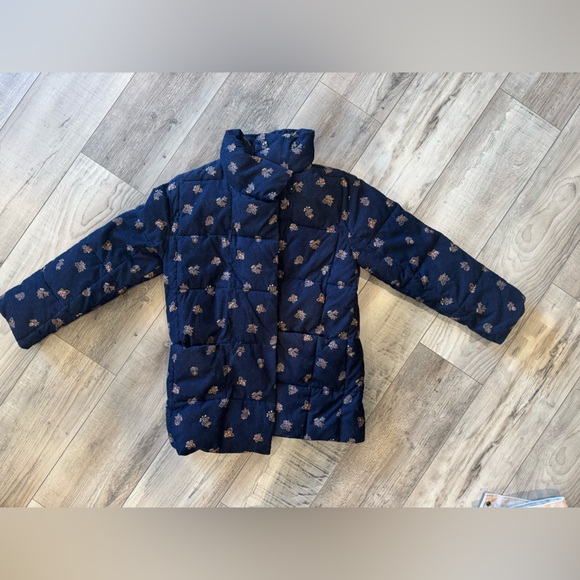 Corduroy Crop Puffer Jacket in Brittanica Blockprint XS - Picture 4 of 7